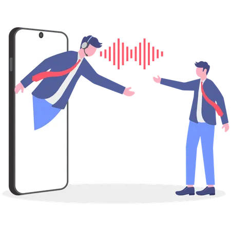 Businessman working on ai transcription  Illustration