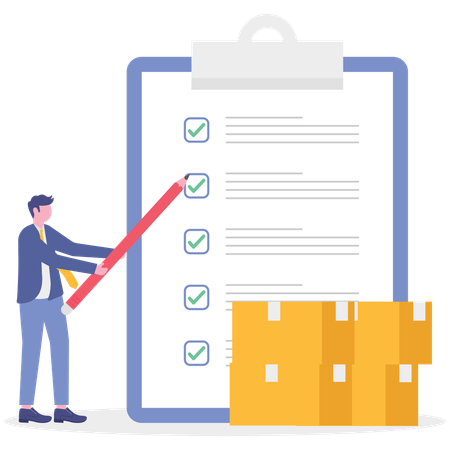 Businessman working on asset management  Illustration