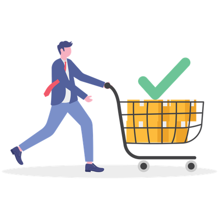 Businessman working on asset management  Illustration