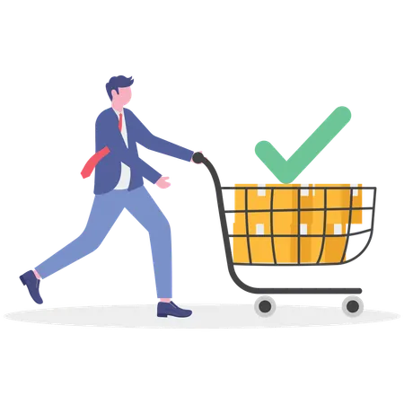 Businessman working on asset management  Illustration