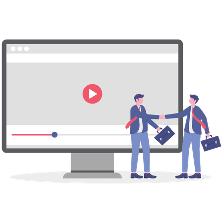 Businessman working on audience segmentation  Illustration