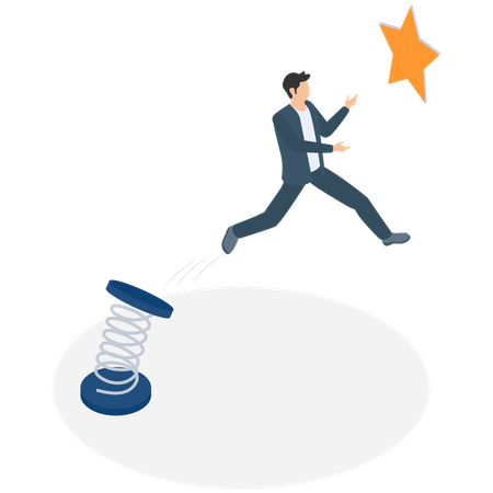 Businessman working on business achievement  Illustration