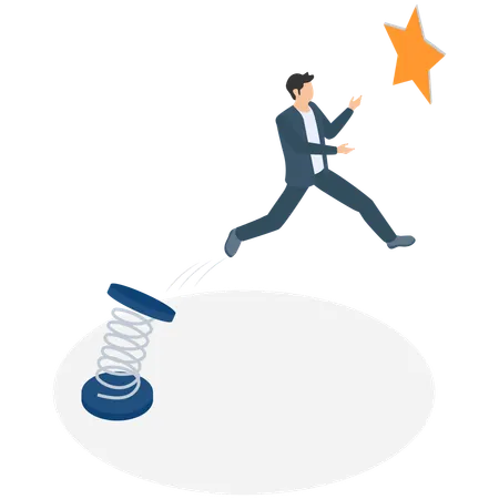 Businessman working on business achievement  Illustration