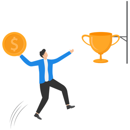 Businessman working on business achievement  Illustration