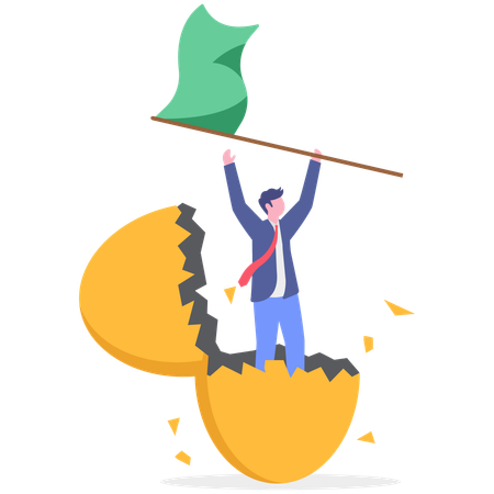 Businessman working on business achivement  Illustration