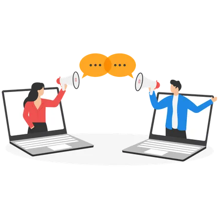 Businessman working on business advertising  Illustration