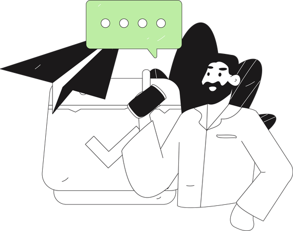 Businessman working on business analysis  Illustration