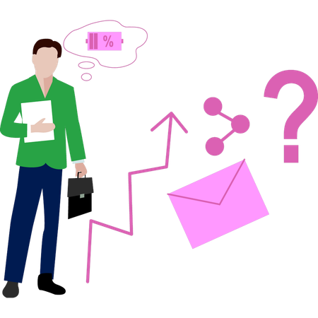 Businessman working on business analysis  Illustration