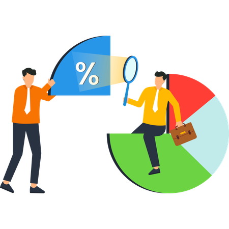 Businessman working on business analytics  Illustration