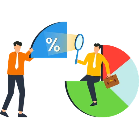 Businessman working on business analytics  Illustration