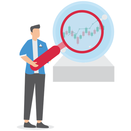 Businessman working on business analytics  Illustration