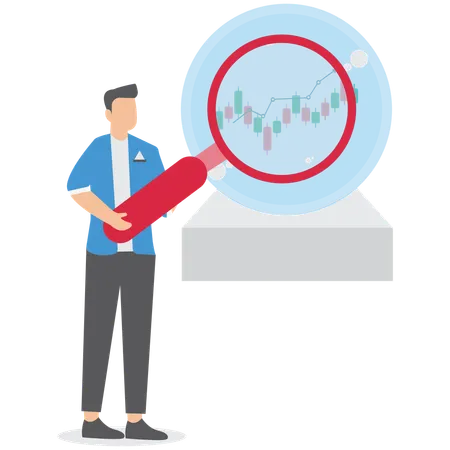 Businessman working on business analytics  Illustration