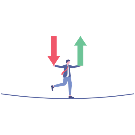 Businessman working on business balance  Illustration
