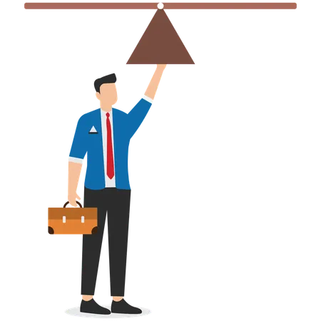 Businessman working on business balancing  Illustration