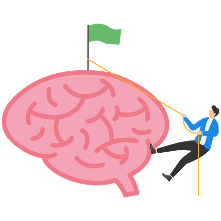 Businessman working on business brain  Illustration