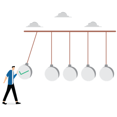 Businessman working on business checkbox  Illustration