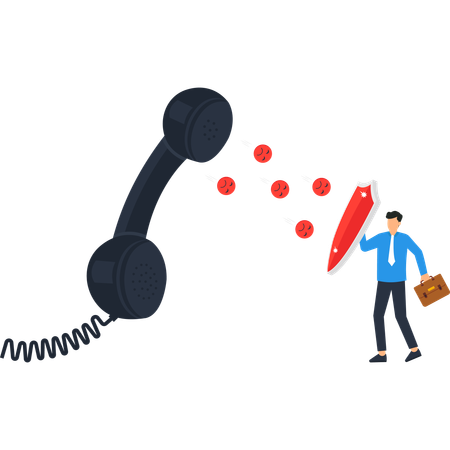 Businessman working on business communication  Illustration