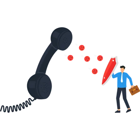 Businessman working on business communication  Illustration