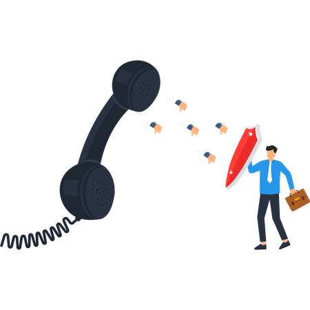 Businessman working on business communication crisis  Illustration