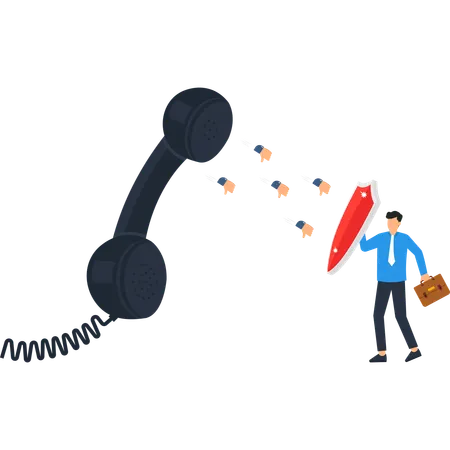 Businessman working on business communication crisis  Illustration