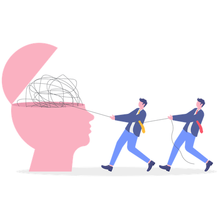 Businessman working on business confusion  Illustration