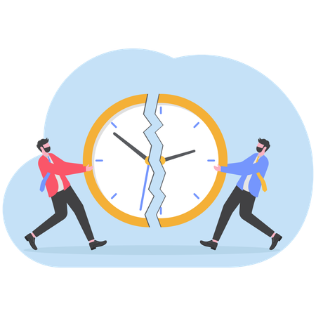 Businessman working on business deadline  Illustration
