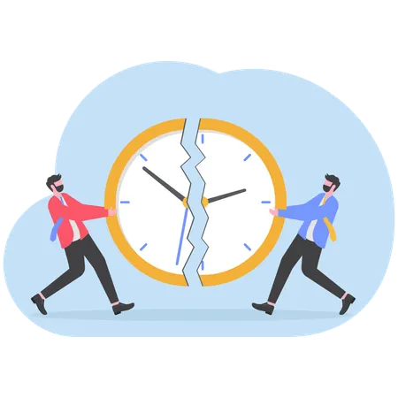 Businessman working on business deadline  Illustration