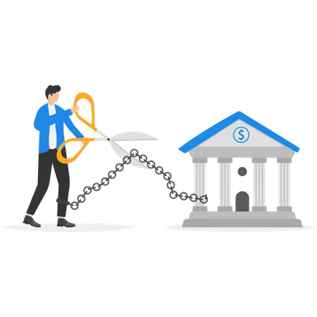 Businessman working on business debt  Illustration