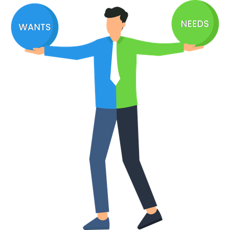 Businessman working on business decision  Illustration