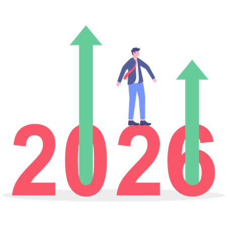 Businessman working on business development and improvement 2025  Illustration