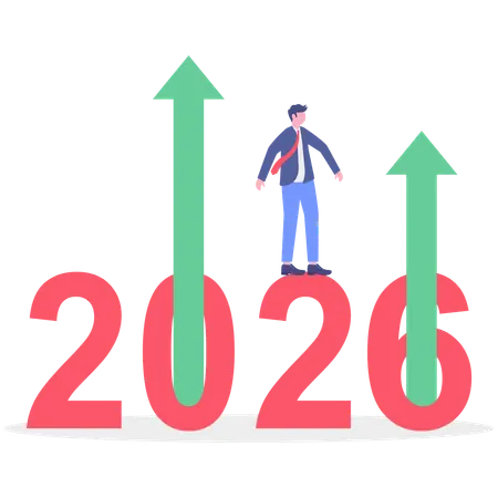 Businessman working on business development and improvement 2025  Illustration