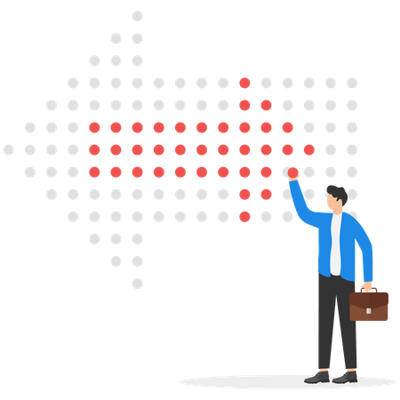 Businessman working on business direction  Illustration