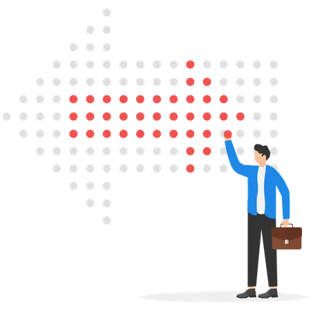Businessman working on business direction  Illustration