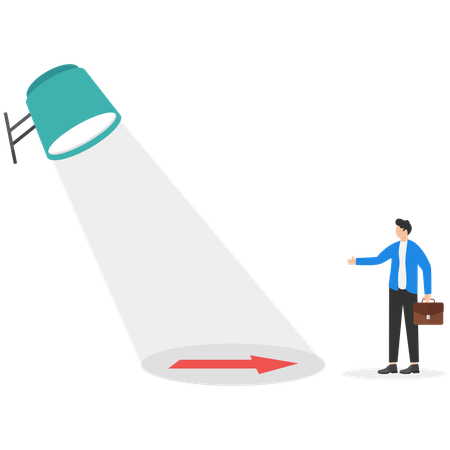 Businessman working on business direction  Illustration