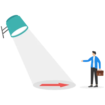 Businessman working on business direction  Illustration