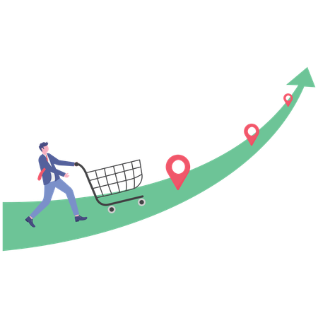 Businessman working on business direction  Illustration