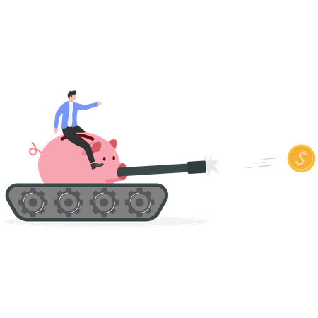 Businessman working on business finance  Illustration