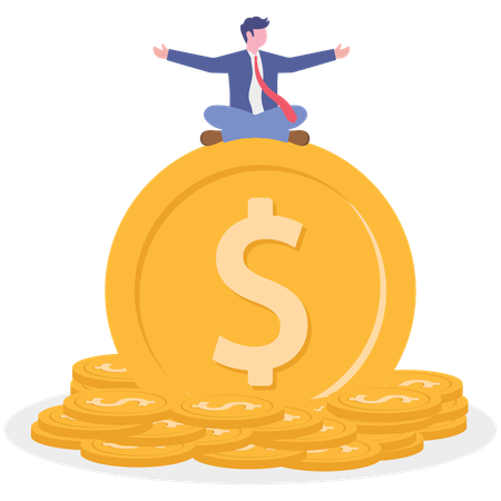 Businessman working on business finance  Illustration