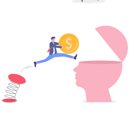 Businessman working on business financial idea  Illustration