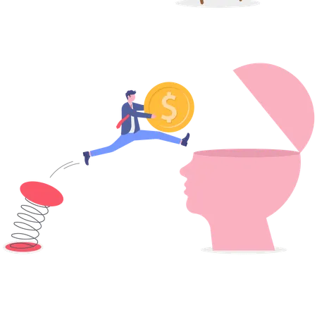 Businessman working on business financial idea  Illustration