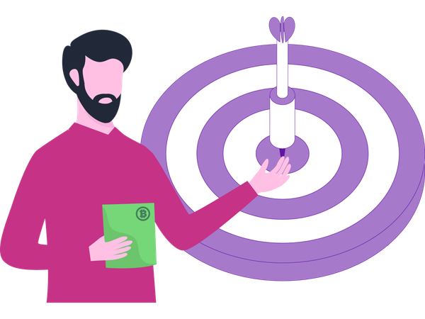 Businessman working on business goal  Illustration