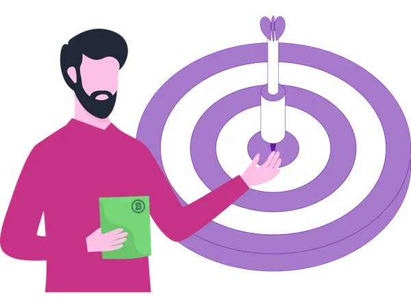 Businessman working on business goal  Illustration