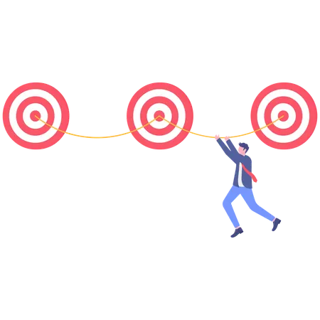 Businessman working on business goal  Illustration