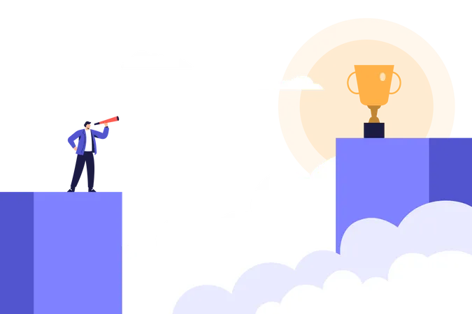 Businessman working on business goal  Illustration