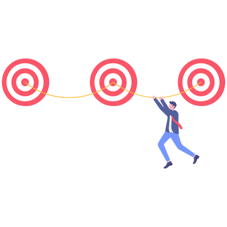 Businessman working on business goal  Illustration