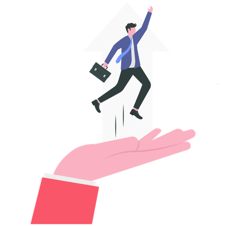 Businessman working on business growth graph  Illustration