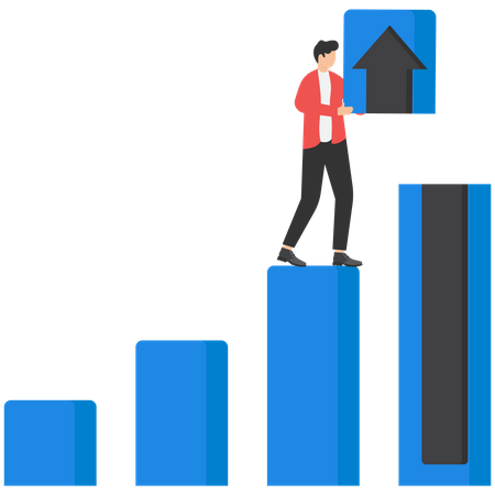 Businessman working on business growth  Illustration