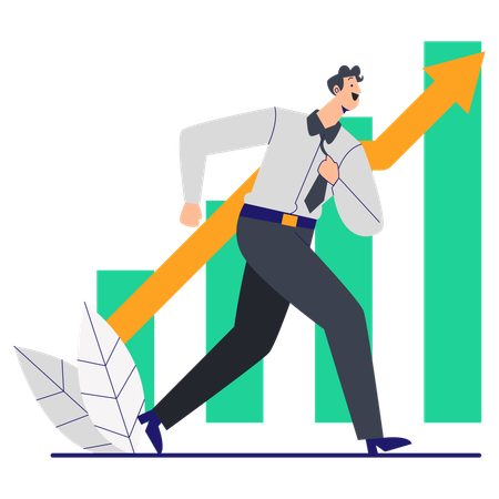 Businessman working on business growth  Illustration