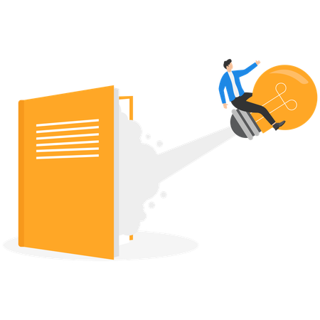 Businessman working on business idea  Illustration