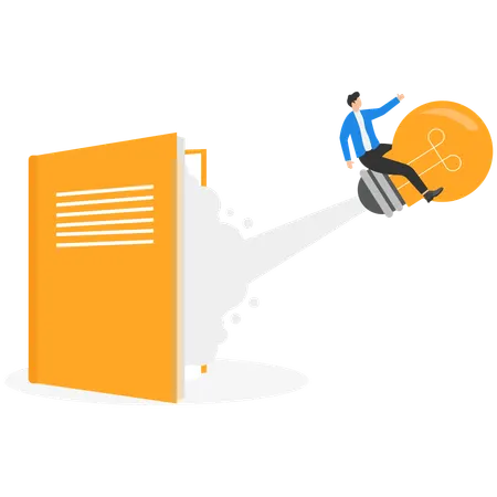 Businessman working on business idea  Illustration